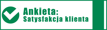 Baner ankiety pod tytułem: Badanie satysfakcji klienta, kliknięcie przenosi do wypełniania ankiety